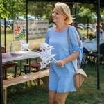 Dzień działkowca 2018 - kobieta z wiatraczkami