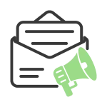 ROD im. 40-Lecia WP w Pile - ikona megafonu z listem w kopercie