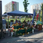 Korso 2018 w Pile - grupa działkowców pod namiotem