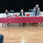 Zebranie działkowców 25.03.2023 - zarząd przy stole